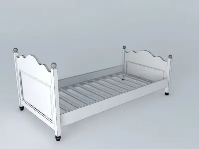 Old fashioned bed Free 3D model