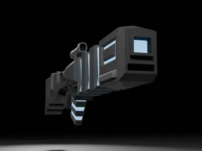 Scifi Rifle Low-poly 3D model