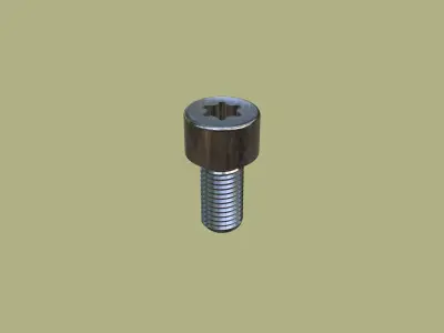 Steel Stained M6 Torx T30 Cap Bolt with PBR 4K 3D model