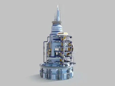 SciFi military headquarters 3D model
