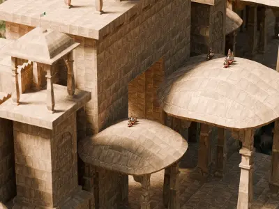 Indian rajasthani gate 3D model