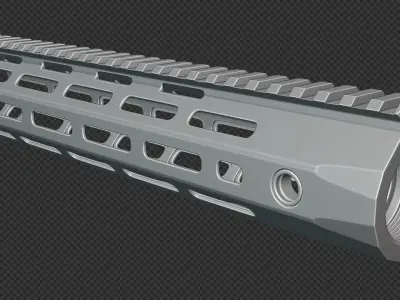 AR-15 KAC URX4 1075Inch M-LOK Handguard Low-poly 3D model