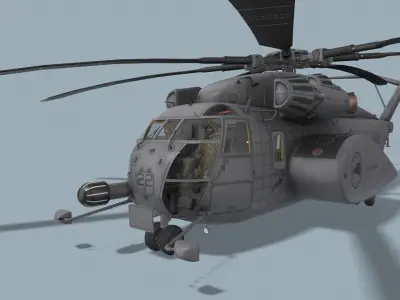 MH-53E Sea Dragon US Navy Complex Animation Low-poly 3D model