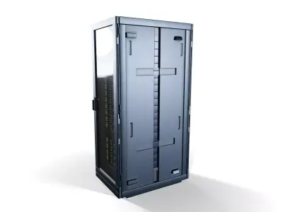 Futuristic Sci-Fi Server Rack 02 3D model