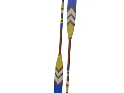 Boat Oars Paddle Low-poly 3D model