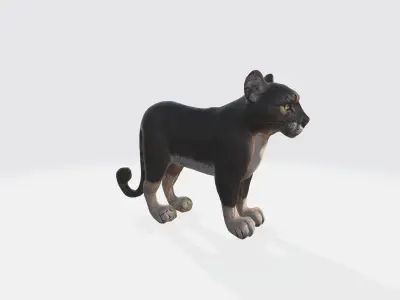 A young French bulldog puppy 3D model