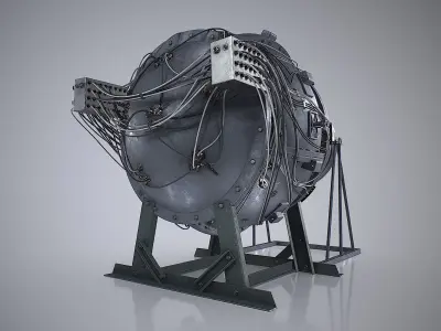 The Gadget world first atomic bomb Low-poly 3D model