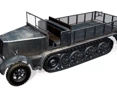 SdKfz7 Sonderkraftfahrzeug7 - ww2 Germany Half-track - 3D model