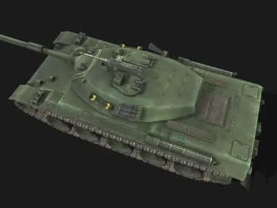 Tank Type-74 Low-poly 3D model