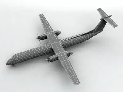 Bombardier Q-400 Airliner Low-poly 3D model