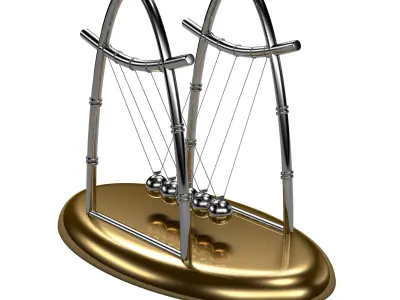 NewtonCradle04 metal cradle with balls Free 3D model
