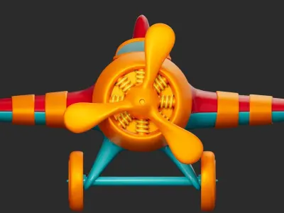 Cartoon Plane Low-poly 3D model Low-poly 3D model