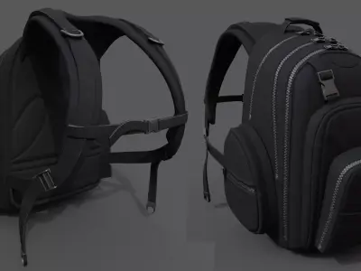 Backpack military Scifi low poly combat soldier armor baggage  Low-poly 3D model