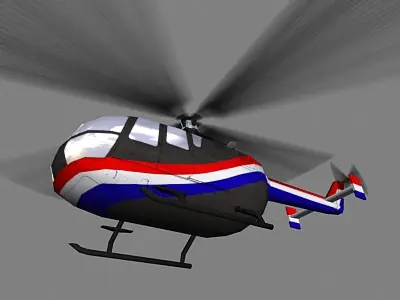 Bo105 V2 Helicopter Low-poly 3D model