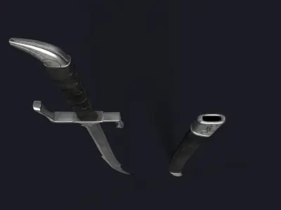 Elegant Scimitar Low-poly 3D model