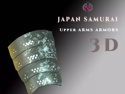 Japan Samurai Upper Arms Armors Low-poly 3D model