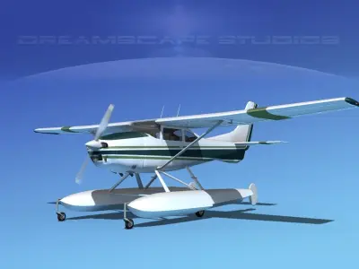 Cessna 182 Skylane Seaplane V03 3D model