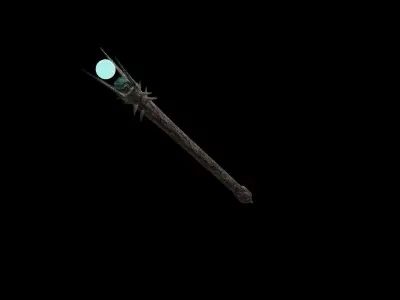 blue orb staff Free 3D model