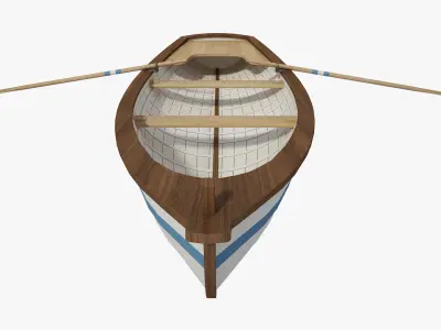 Dinghy Wooden Boat 3D model