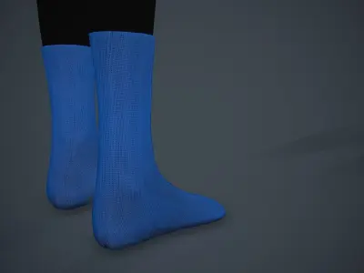 Blue Socks Style 3 Low-poly 3D model