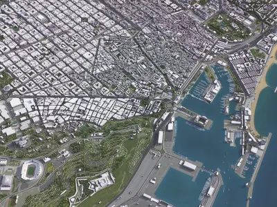 Barcelona Low-poly 3D model