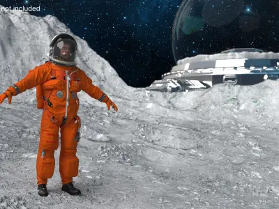 Detailed Astronaut Wearing Advanced Crew Escape Suit Fur 3D model