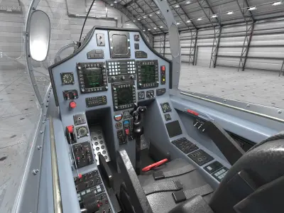 Chengdu J10 S Tandem Seated Cockpit 3D model