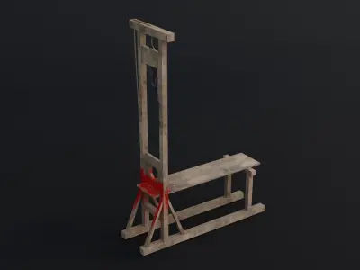 Medieval Props  Guillotine Game Ready Low Poly 3D Model Low-poly 3D model