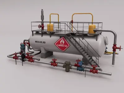 Industrial Gas Tank 3D model
