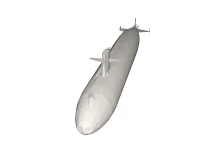 Military Ship submarine Low-poly 3D model