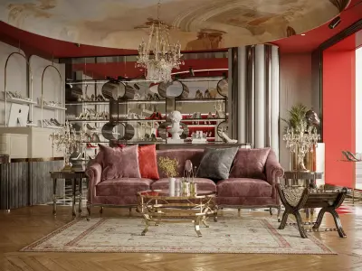 luxury Shoe store interior 3D model