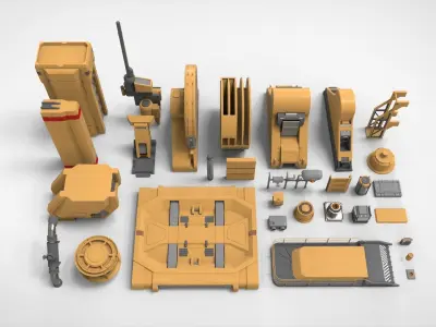 sci-fi Architecture kitbash 37 3D model