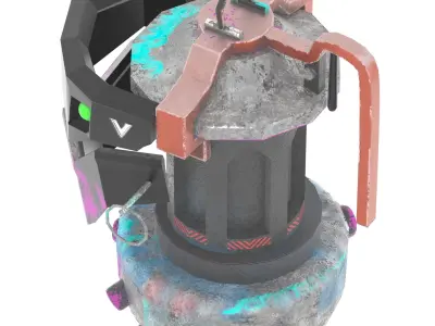 Grenade fortnite robot Low-poly 3D model