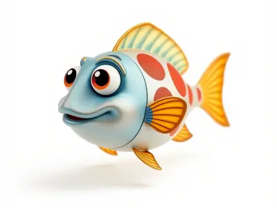 Cartoon Fish Model Pack for Animation and Games Low-poly 3D model