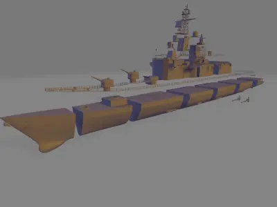 japan battleship JS kurama miniature 3D print model