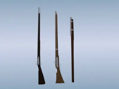 Muskets set three rifles Free 3D model