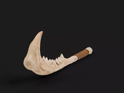 Ancient Bone Machete Low-poly 3D model