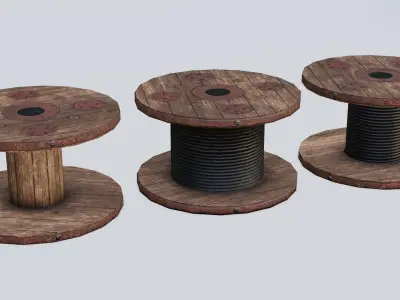 Cable Reel GAME READY Low-poly 3D model