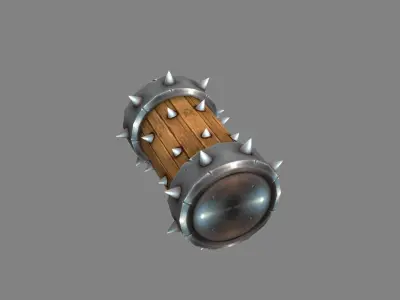 Game Trap - Cartoon Rolling Wood Low-poly 3D model