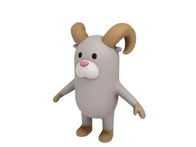 Cartoon Ram 3D model