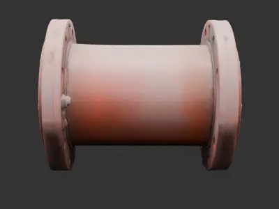 Rusty Industrial Pipe Segment Low-poly 3D model
