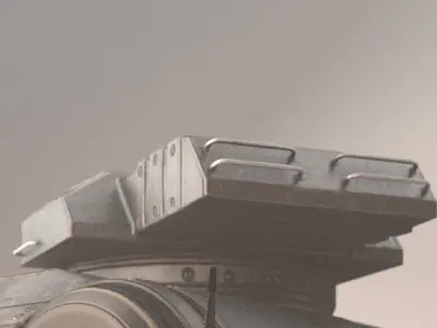 Tank Cannon Low-poly 3D model