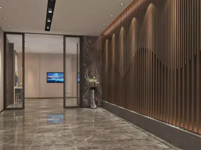 Luxury Hotel Corridor or Hallway 3D model
