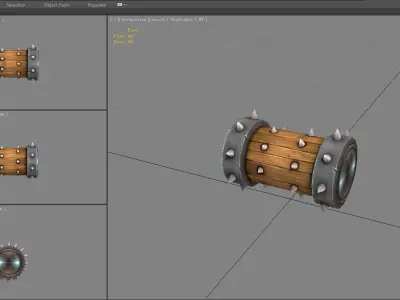 Game Trap - Cartoon Rolling Wood Low-poly 3D model