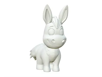 High-Quality Realistic Cute Cartoon Horse 3D model