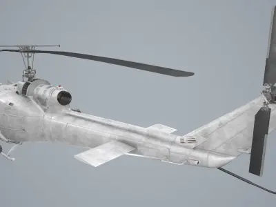Bell UH-1C Blank Livery Basic Animation Low-poly 3D model