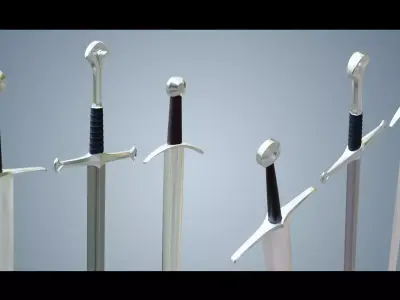 Medieval Swords Base Mesh 3D Model Collection