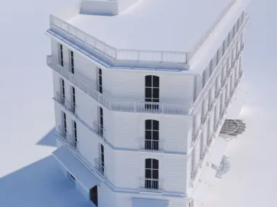 Europeen-French Corner Building 3D model