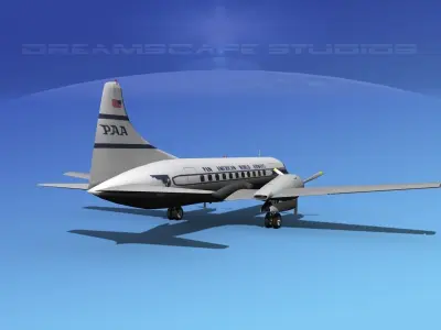 Convair CV-340 Pan American 3D model