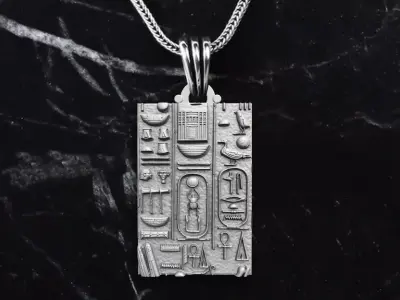 ANCIENT EGYPTIAN PART OF THE WALL PENDANT 3D print model